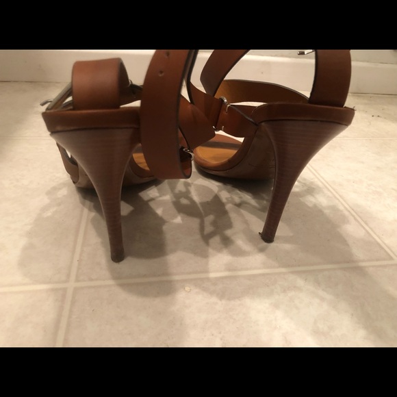 Ralph Lauren brown sport calf heels - Picture 3 of 5